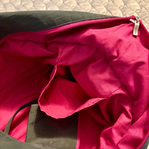 Baggallini Gray and Pink Weekender Expandable Carryall Overnight Tote Bag - Picture 12 of 14